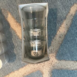 Pack of 4 glass tea light votives
